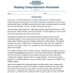 Grade 10 world literature reading comprehension worksheet Chand Raat, short story set in Karachi, page 1