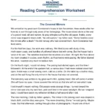 Grade 11 Gothic fiction reading comprehension worksheet The Covered Mirrors, page 1 with short story
