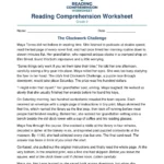 Grade 9 irony and foreshadowing reading comprehension worksheet The Clockwork Challenge, page 1 with short story
